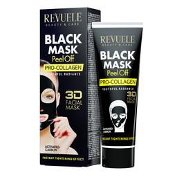 Черная маска-пленка для лица Revuele Peel Off Pro-Collagen с про-колагеном, 80 мл