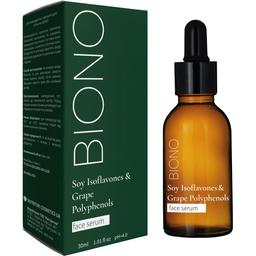 Антиоксидантна сироватка для обличчя Biono Soy Isoflavones&Grape Polyphenols, 30 мл (BN_SR_SGP_30)