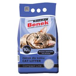 Бентонитовый наполнитель для кошачьего туалета Super Benek Компактный, с ароматом морского бриза, 10 л