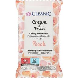 Вологі серветки Cleanic Cream&Fresh з ароматом персика, 15 шт.