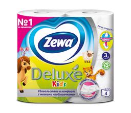 Трехслойная туалетная бумага Zewa Kids, 4 рулона