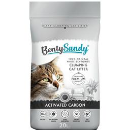 Наполнитель для кошачьего туалета Benty Sandy Activated Carbon бентонитовый с активированным углем цветные гранулы 20 л