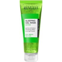 Ночная маска-детокс для лица Revuele Sleeping Gel Mask, зеленая, 80 мл