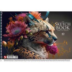 Альбом для малювання Школярик Леопард, 40 аркушiв (PB-SC-040-584)