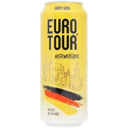 Пиво Eurotour Hefeweissbier, светлое, нефильтрованное, 5%, ж/б, 0,5 л