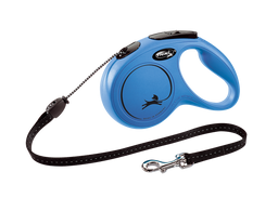 Поводок-рулетка Flexi Classic M, для собак до 20 кг, трос 5 м, синий (CL20C5.251.BL.20)