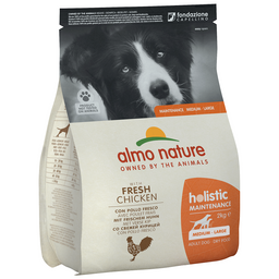 Сухий корм для дорослих собак середніх та великих порід Almo Nature Holistic Dog, M-L, зі свіжою куркою, 2 кг (734)
