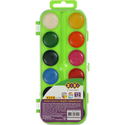 Акварельні фарби ZiBi Kids Line, 12 кольорів, салатовий (ZB.6544-12)