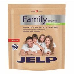 Гипоаллергенные капсулы для стирки Jelp Family Sensitive, для белых и цветных тканей, 30 шт.