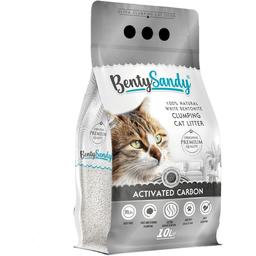 Наполнитель для кошачьего туалета Benty Sandy Activated Carbon бентонитовый с активированным углем цветные гранулы 10 л