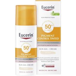 Сонцезахисний гель-крем для обличчя Eucerin Pigment Control SPF 50+ з тонуючим ефектом для шкіри схильної до гіперпігментації, 50 мл