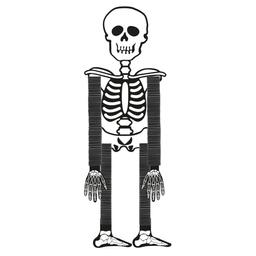 Скелет декорированный Yes! Fun Halloween картонный, 75 см, черный (974323)