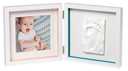 Двойная рамка Baby Art, белая с полосками и отпечатком (3601095100)