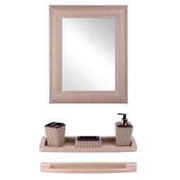 Набор Violet House Роттанг Cappuchino для ванной комнаты с зеркалом, светло-коричневый (0543 Роттанг CAPPUCHINO)