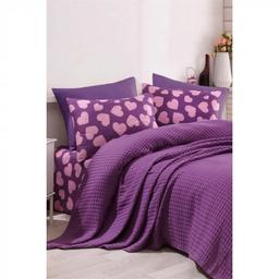 Комплект постельного белья Eponj Home Pike Paricalpli Murdum, ранфорс, евростандарт, фиолетовый, 4 предмета (svt-2000022282574)
