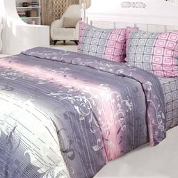 Комплект постельного белья Ярослав, полуторный, бязь, 215х145 см, серый с розовым (45129)