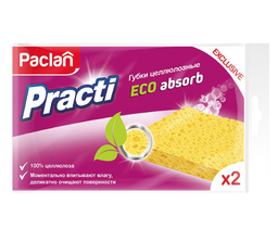 Губка кухонная Paclan Practi Eco absorb, из целлюлозы, 2 шт.