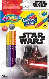 Олівці кольорові Colorino Duo Colors Star Wars, двосторонні, з точилкою, 12 шт., 24 кольори (89465PTR)