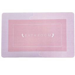 Коврик суперпоглащающий в ванную Stenson 80x50 см прямоугольный светло-розовый (26273)