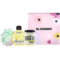 Подарунковий набір Mr.Scrubber Juicy Mango: Цукровий скраб, 300 г + Гель для душу, 300 мл + Мочалка Хмаринка