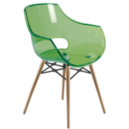 Кресло Papatya Opal-Wox, рама натуральный бук, прозрачно-зеленый (299565)