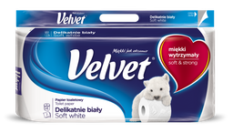 Туалетний папір Velvet Делікатний, тришаровий, 8 рулонів (4100620)