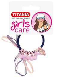 Резинки для волосся Titania листочки і кульки, 5 см, чорні, 1 шт. (8167 GIRL)