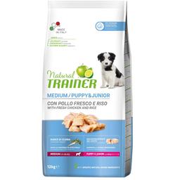 Сухой корм Trainer Natural Super Premium Puppy&Junior Medium, Курица с рисом и цикорием, 12 кг