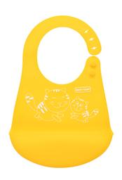 Нагрудник силиконовый Baby Team, желтый, 22,5х1х29,5 см (6591)