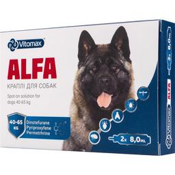 Капли на холку Vitomax Alfa противопаразитарные для собак 40-65 кг, 8 мл, 2 пипетки