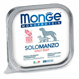 Влажный корм Monge Dog Solo, для взрослых собак, 100% говядина, 150 г