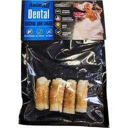 Ласощі для собак AnimAll Dental трубочка-рулетик №2, з м'ясом курки, 5-6 см, 4 шт.