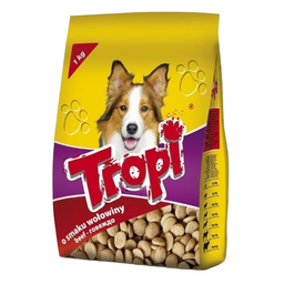 Сухой корм для взрослых собак Tropi, с говядиной, 1 кг