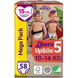 Підгузки трусики Libero Up&Go Little Heroes 5 (10-14 кг), 58 шт.