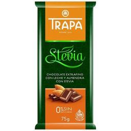 Шоколад молочный Trapa Stevia, с миндалем, 75 г