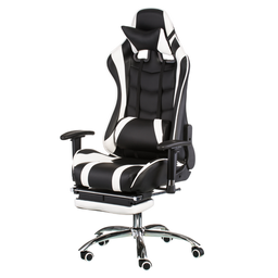 Геймерське крісло Special4you ExtremeRace з підставкою для ніг чорне з білим (E4732)