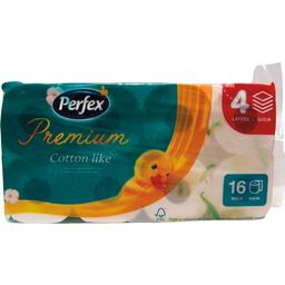 Четырехслойная туалетная бумага Perfex Premium Cotton, белый, 16 рулонов