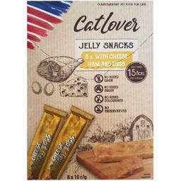 Ласощі CatLover Jelly Snacks Cheese Ham and Eggs для котів, сир, шинка та яйце в желе, 80 г (8 стиків по 10 г)