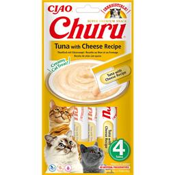 Лакомство для кошек Inaba Ciao Churu Cливочный мусс в стиках с тунцом и сыром 56 г (4 шт. х 14 г)