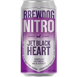 Пиво BrewDog Jet Black Heart Nitro, 6%, з/б, 0,402 л
