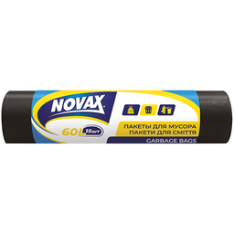 Пакети для сміття Novax, 60 л, 15 шт.