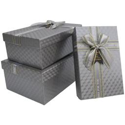 Набор подарочных коробок UFO 3 шт. серый (10371-35 Набір 3 шт GREY прям.)