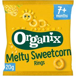 Дитячі кукурудзяні снеки Organix Melty Sweetcorn Rings органічні 20 г