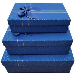 Набір подарункових коробок UFO 3 шт. блакитний (m1340-0506 Набір 3 шт BLUE прям.)