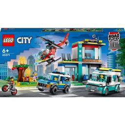 Конструктор LEGO City Центр управления спасательным транспортом, 706 деталей (60371)