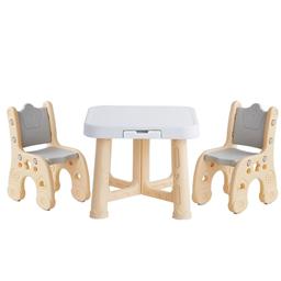 Детский функциональный столик и два стульчика Poppet Классик, серый (PP-001C)