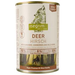 Влажный корм для взрослых собак Isegrim Adult Deer with Sunchoke, Cowberries, Wild Herbs Оленина с топинамбуром, брусникой и травами, 400 г
