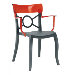 Кресло Papatya Opera-K, сиденье антрацит, верх прозрачно-красный (288866)