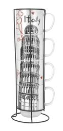 Набір чашок на металевій підставці Limited Edition Italy, 5 предметів (6469516)