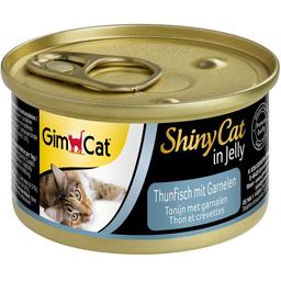 Вологий корм для котів GimCat ShinyCat in Jelly, з тунцем та креветками, 70 г